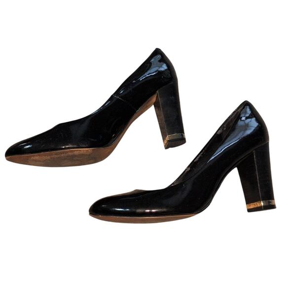 SOLA Patent Leather Heels with Gold Detail – Size 9 - Picture 3 of 4